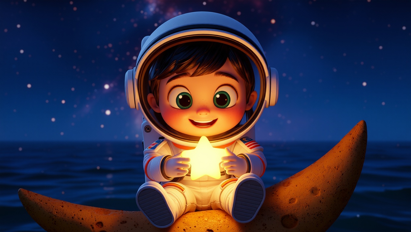 The astronaut is backed by the sea of stars.