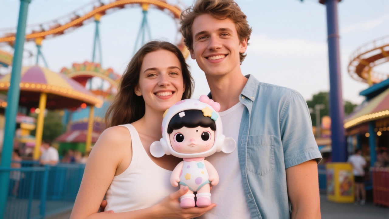 The couple from Figure 1 are holding the doll from Figure 2 together.

