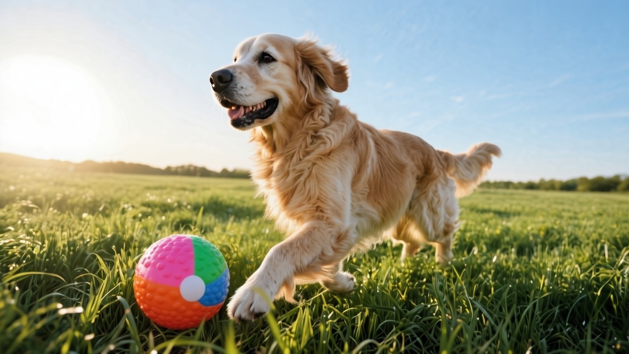The dog is playing with a ball