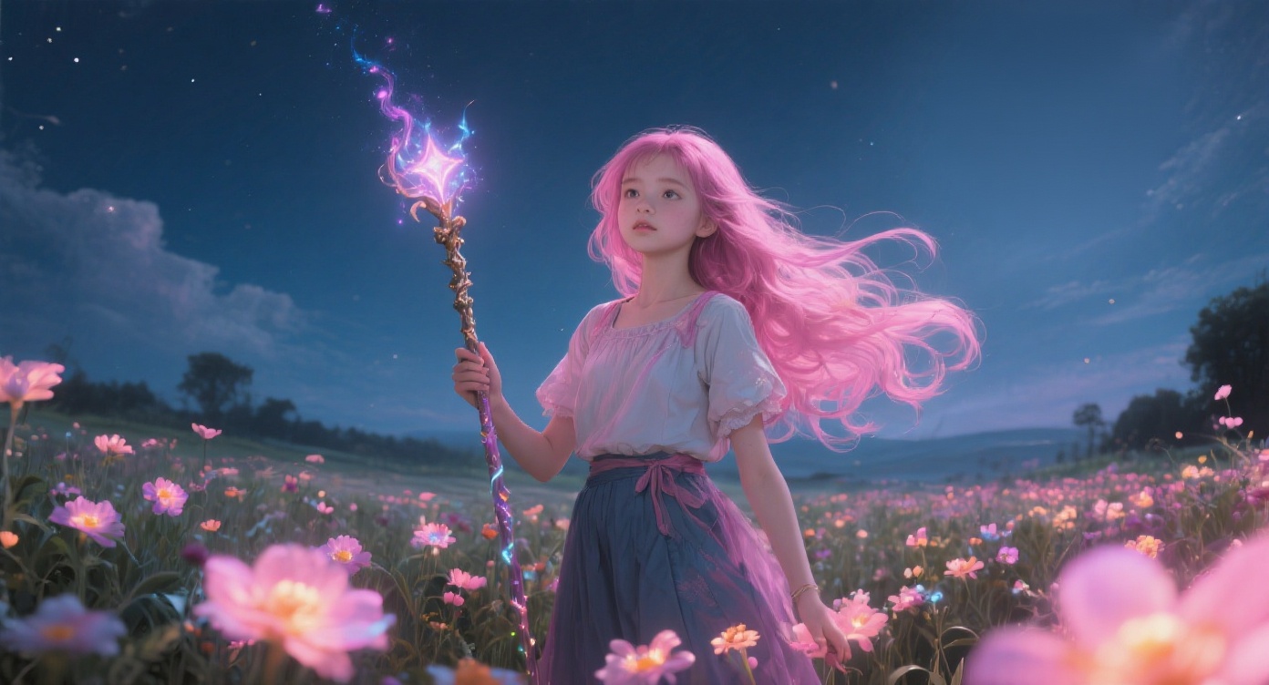 Remove the moon behind the girl