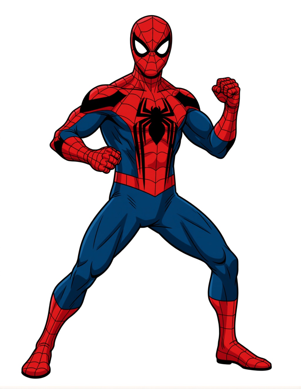 Color the Spider-Man and change his pose to the fighting stance.
