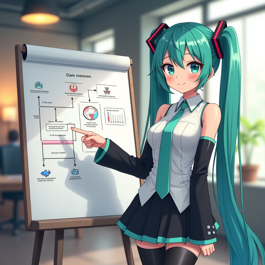 miku at the whiteboard